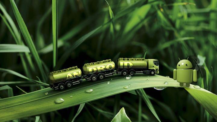 Android Truck On Green Leave